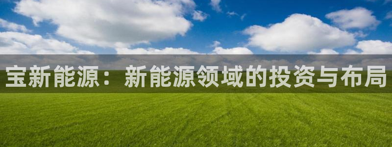 新宝gg6：宝新能源：新能源领域的投资与