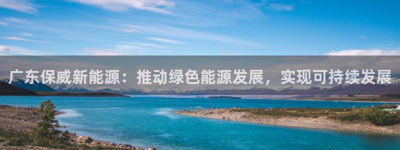 新宝gg推荐:广东保威新能源:推动绿色能源发展,实现可持续发