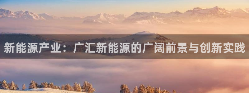 新宝gg至55312:新能源产业:广汇新能源的广阔前景与创新