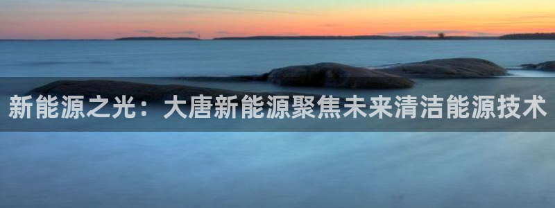 新宝gg代理条件:新能源之光:大唐新能源聚焦未来清洁能源技术